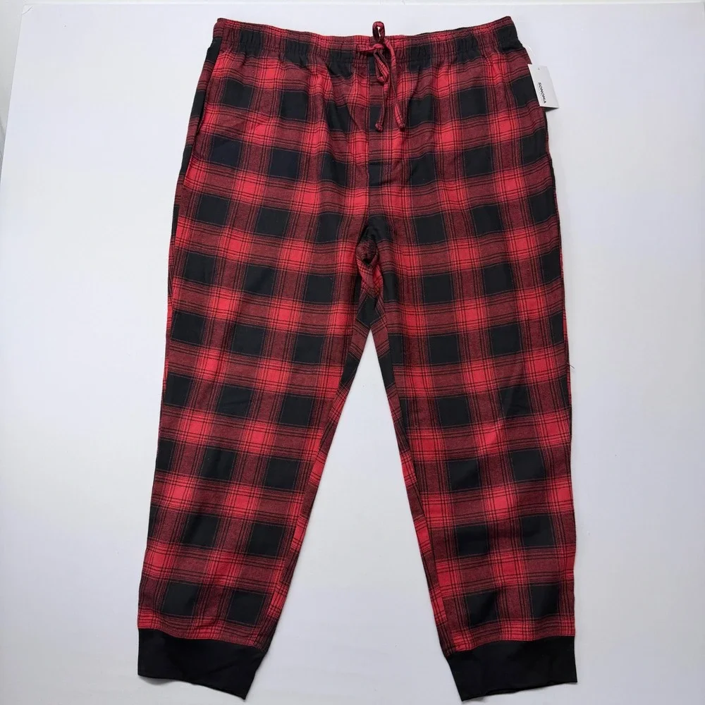 Sonoma Red Black Plaid Flannel Pajama Pants XXL Mens Jogger Sleepwear NEW
